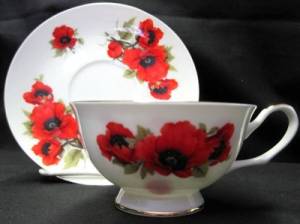 Autumn Poppy Cup and Saucer